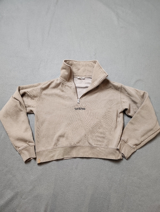 tentree Tops - Tentree Beige Quarter-Zip Cropped Sweatshirt Pullover Sz Med